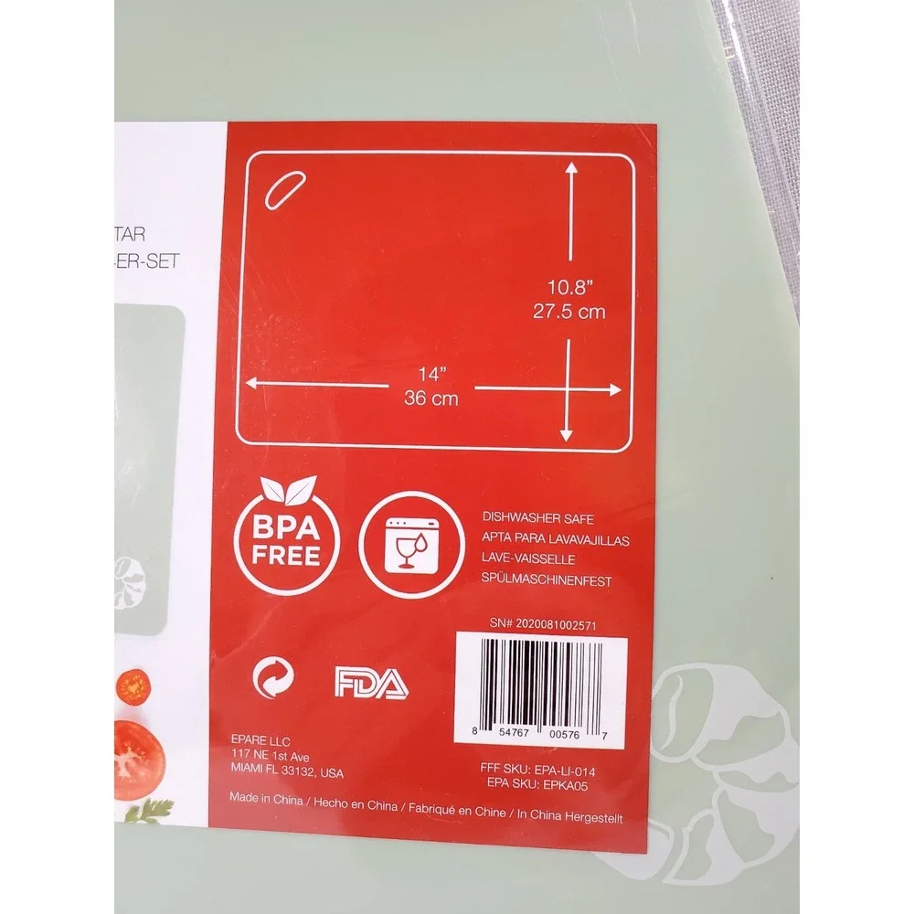 Eparé 4-Piece BPA Free Cutting‎ Board Set Kitchen Chopping Boards ● NEW